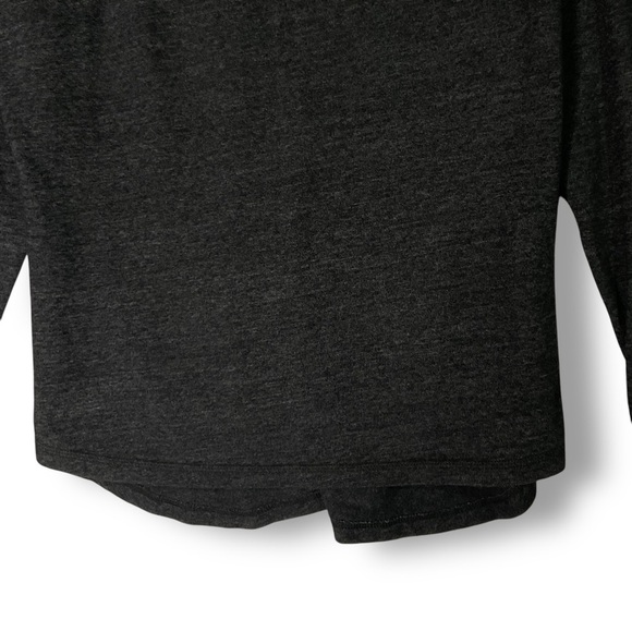Prana Funnel Neck Knit Top Sz M Lightweight Sweater Charcoal Gray Athleisure - Picture 3 of 9